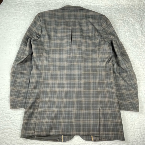 🔥Young Kings By Steve Harvey (2pcs) Plaid Brown Blue Blazer & Pants Suit - Picture 4 of 16